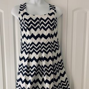Navy blue and white chevron 20w dress